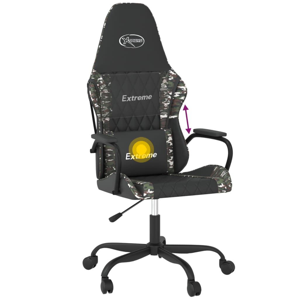 Gaming-Stuhl mit Massagefunktion Schwarz und Blau Kunstleder