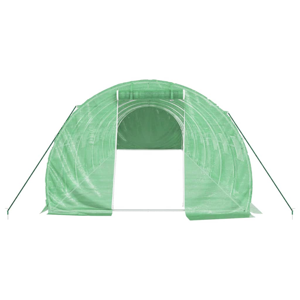 Gewächshaus mit Stahlrahmen Grün 48 m² 16x3x2 m