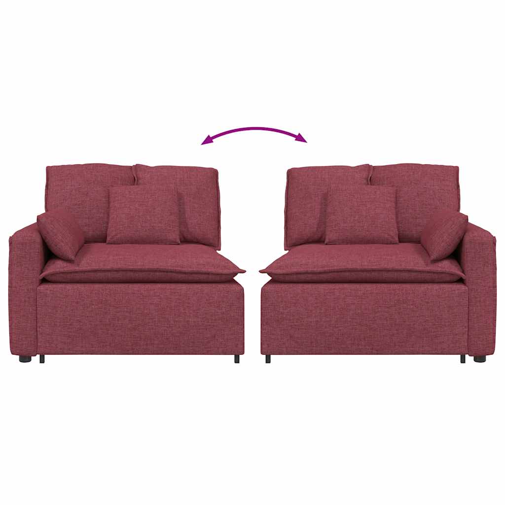 Modulares Sofa Endmodul mit Armlehne Kissen Hellgrau 100 cm
