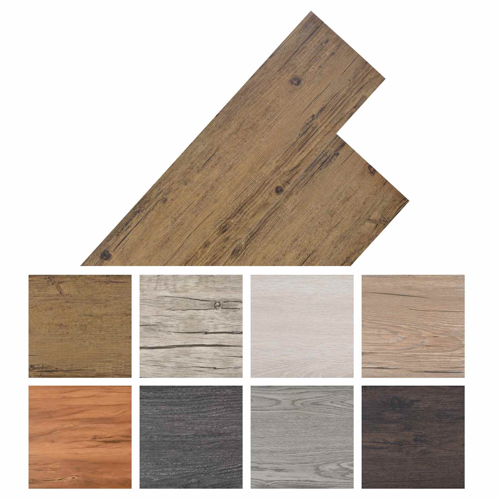 Bodenplanken 18 pcs Walnussbraun 5,26 m² PVC