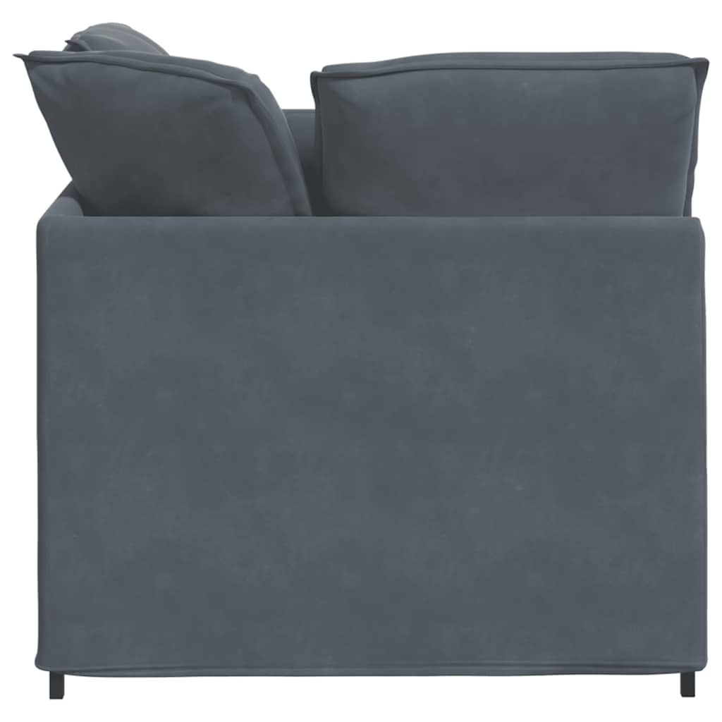 Modulares Sofa mit Fußhocker Kissen Samt Blau