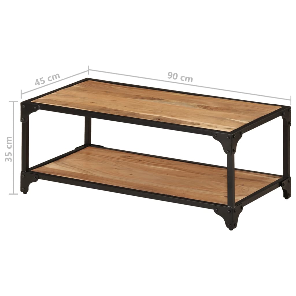 Couchtisch 40x40x36 cm Raues Mango-Massivholz