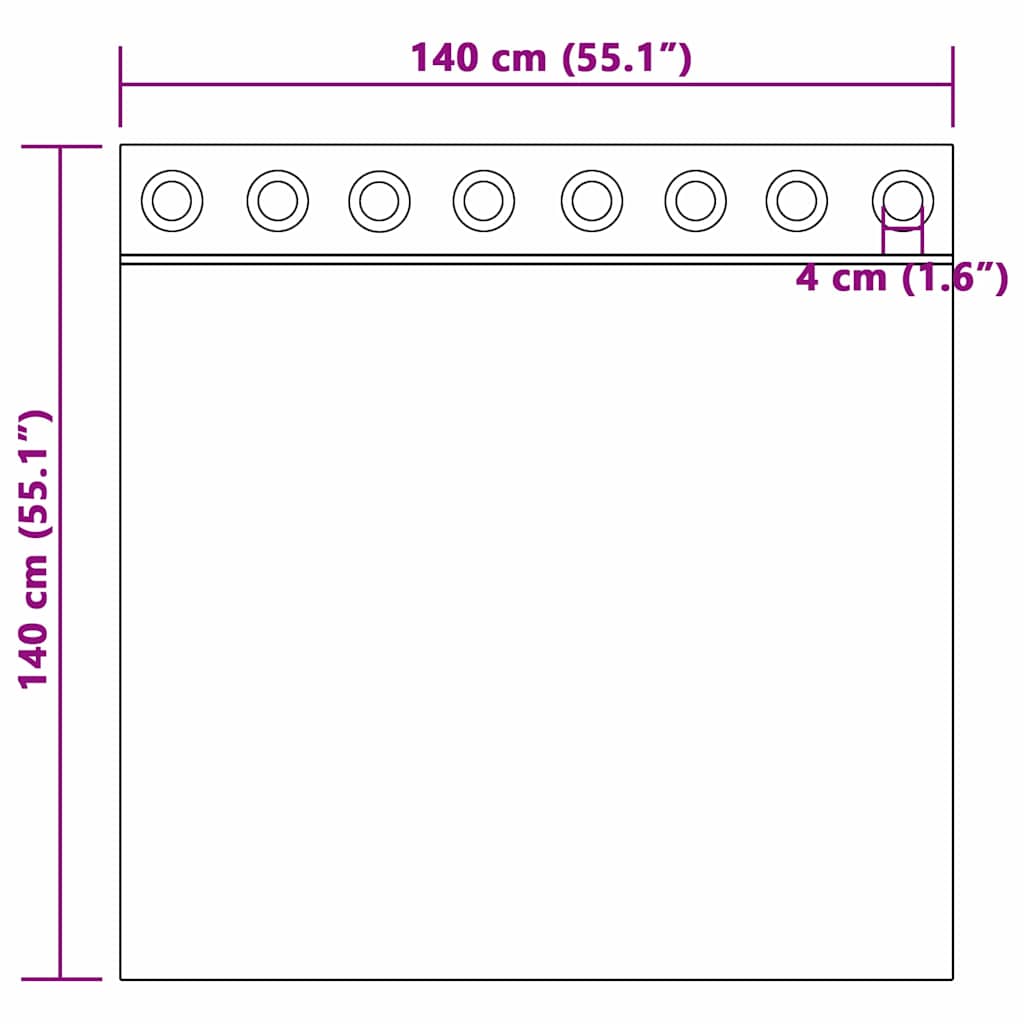 Verdunkelungsvorhänge 2 pcs Schwarz 140 x 140 cm Samt