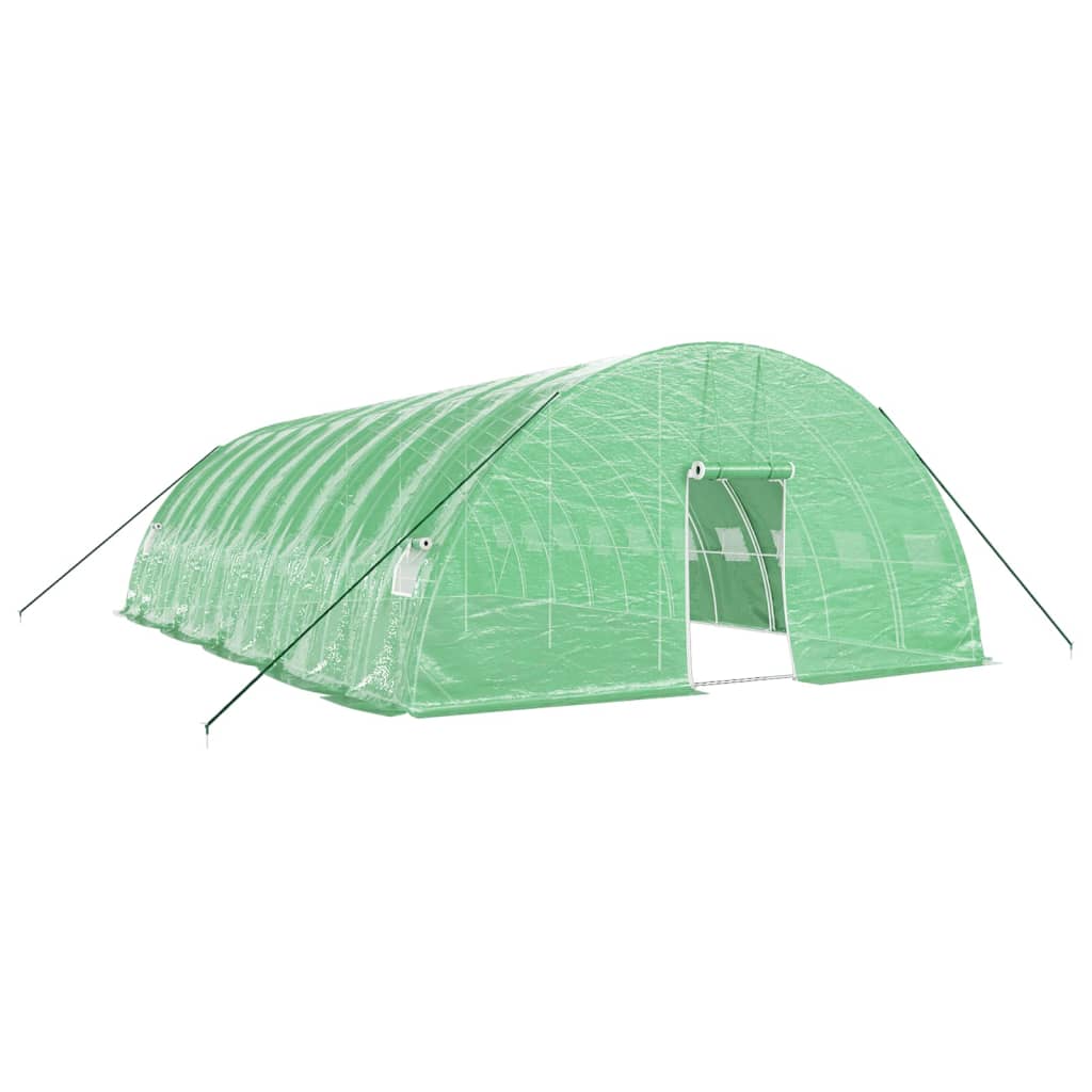 Gewächshaus mit Stahlrahmen Grün 24 m² 6x4x2,85 m