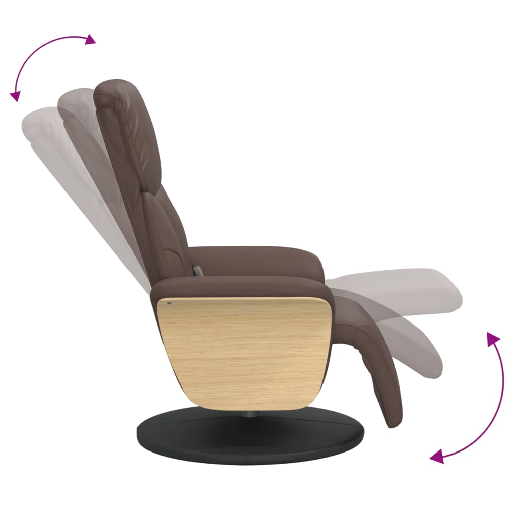 Massagesessel mit Fußteil Creme Kunstleder