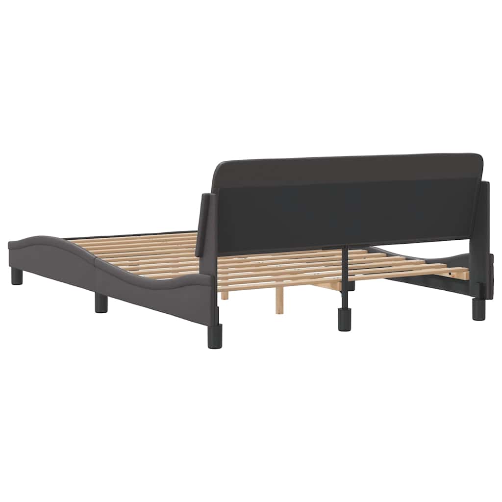 Bettgestell "Dover" Schwarz 80x200 cm Kunstleder