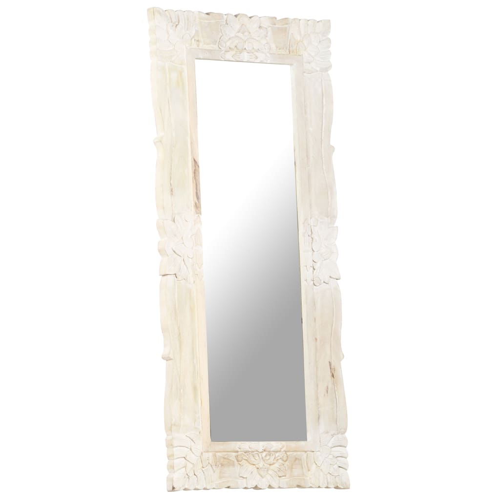 Spiegel Weiß 80x50 cm Mango Massivholz