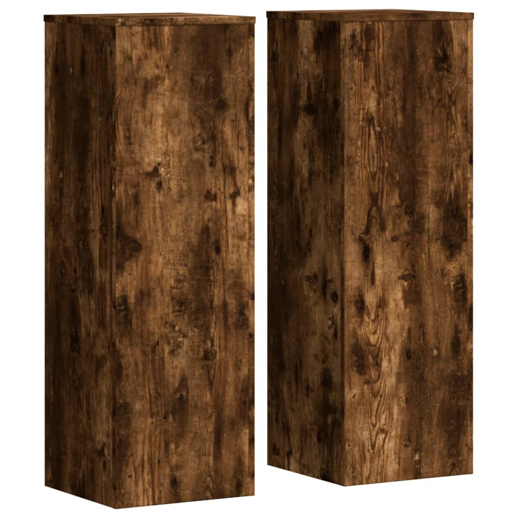 Pflanzenständer 2 Stk. Weiß 33x33x100 cm Holzwerkstoff