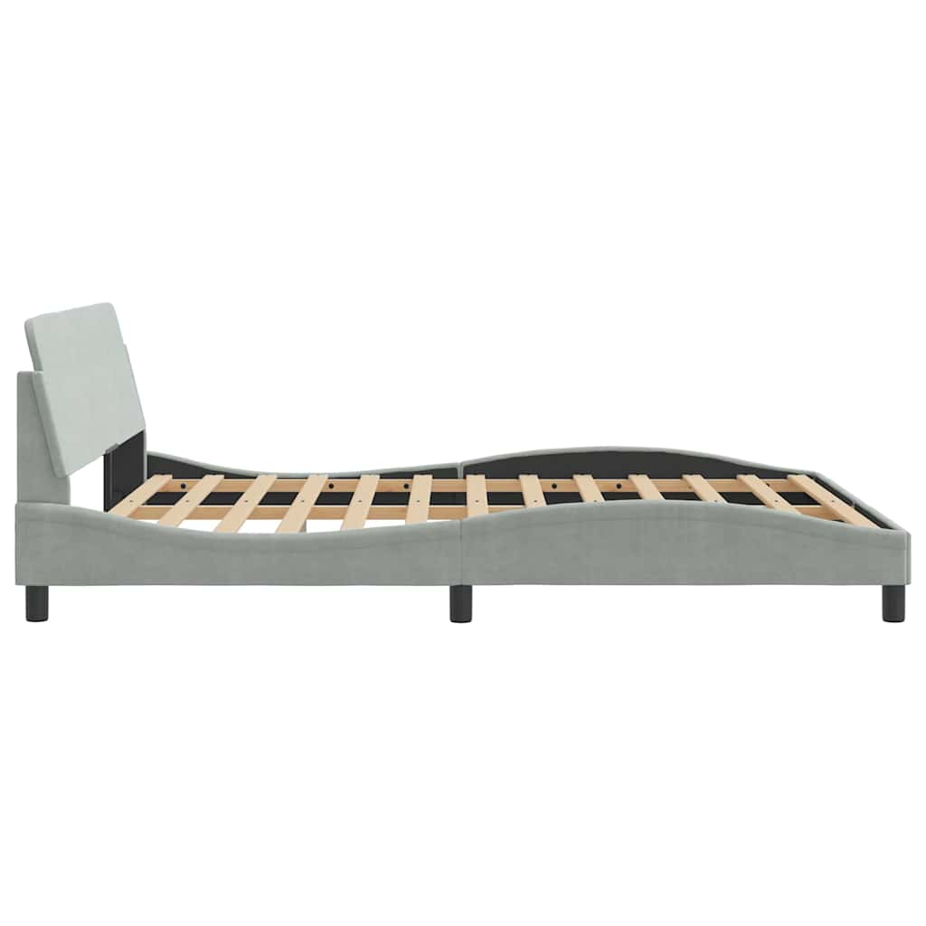 Bettgestell "Dover" Hellgrau 100x190 cm Samt