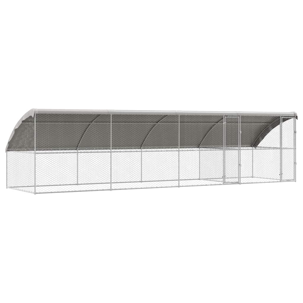 Hundekäfig 2 pcs Silber 4 x 2 x 2 m Verzinkter Stahl