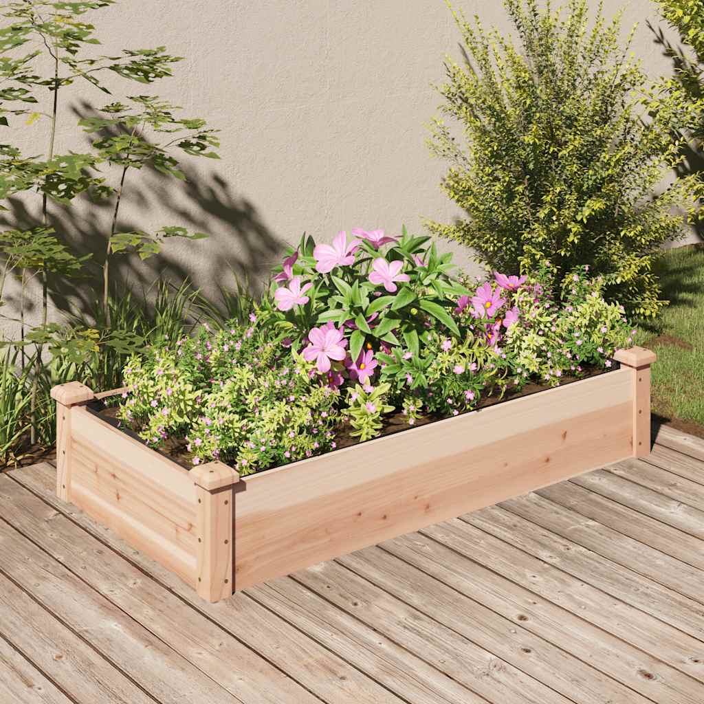 Hochbeet mit Einsatz Grau 120x45x25 cm Massivholz Tanne