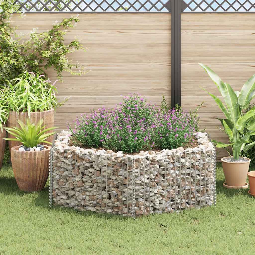 Sechseckiges Gabionen-Hochbeet 100×90×50 cm