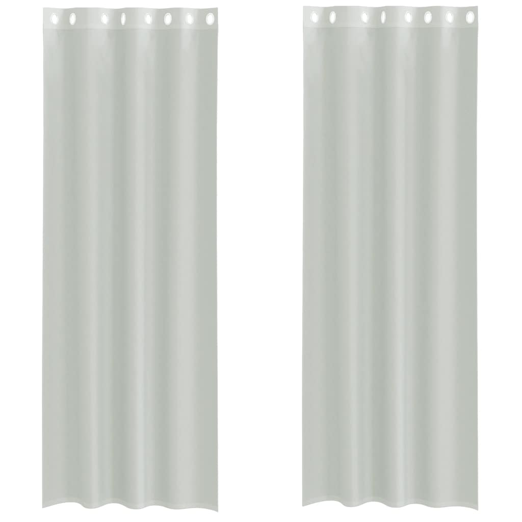 Voile Vorhänge mit Ösen 2 Stk. Apfelgrün 140x140 cm