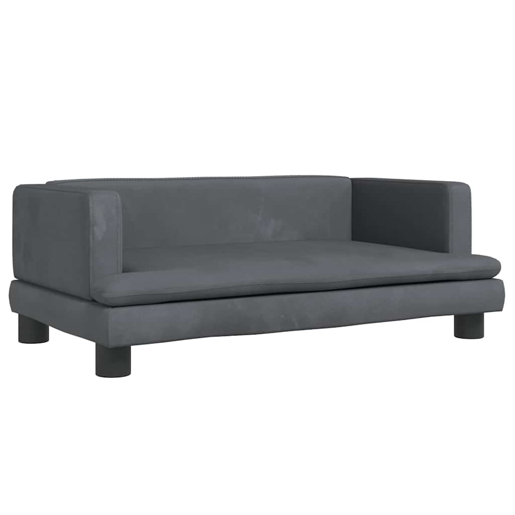 Kindersofa Blau 80x45x30 cm Samt
