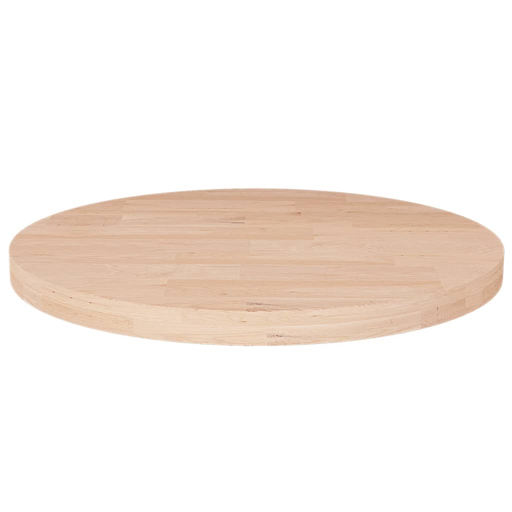 Runde Tischplatte Ø30x1,5 cm Unbehandeltes Massivholz Eiche