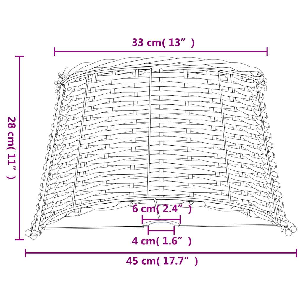 Lampenschirm Weiß Ø15x12 cm Korbweide