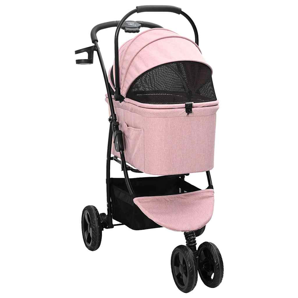 Faltbarer Haustierwagen Rosa 81 x 47 x 99 cm Polyester