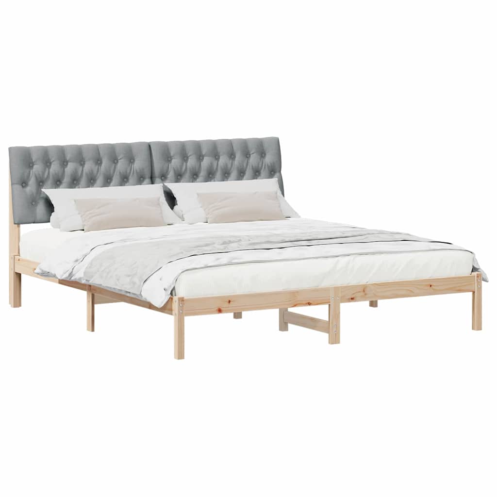 Bettgestell mit gepolstertem Kopfteil Braun 200 x 200 cm