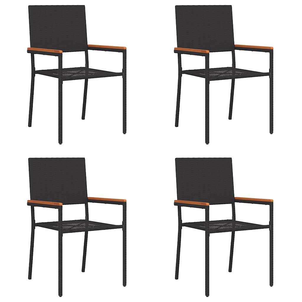 Garten Stapelstühle 4 pcs Braun und Schwarz 54 x 56 x 90 cm