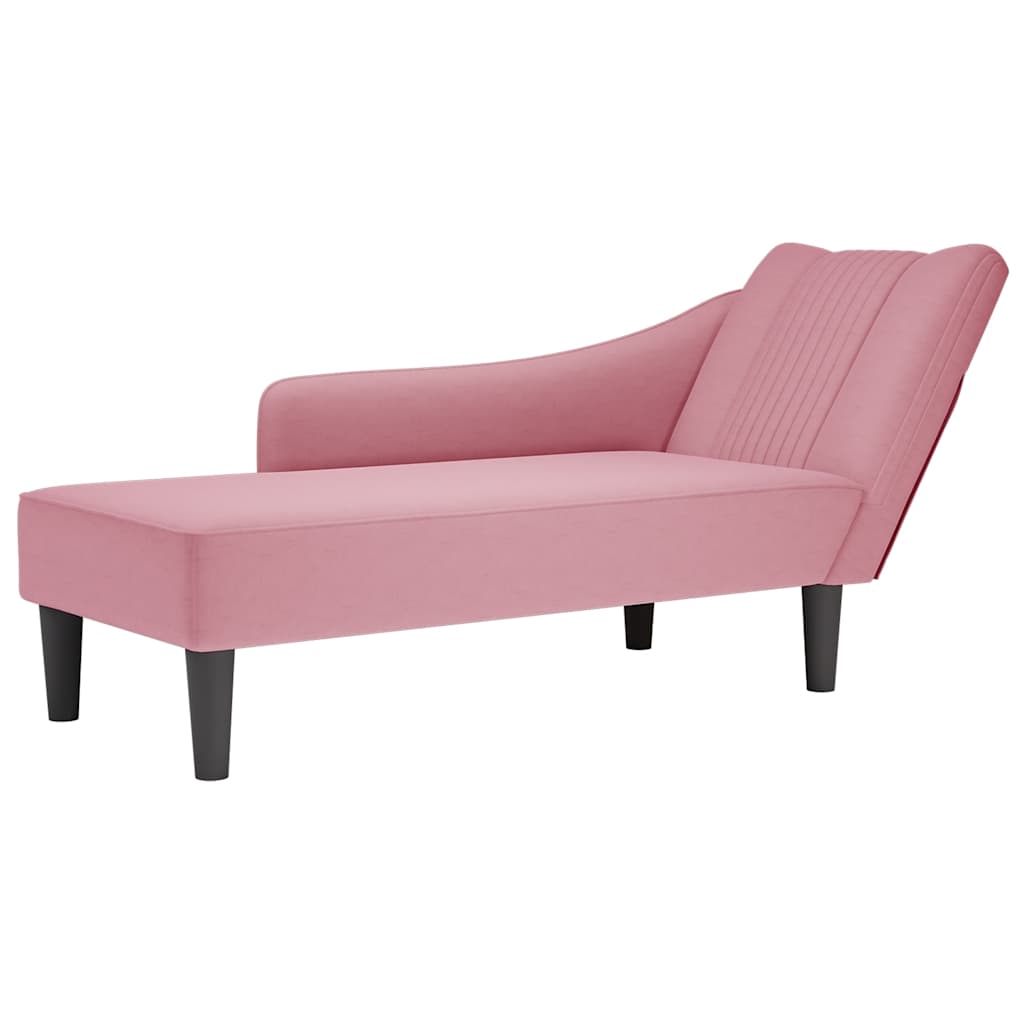 Chaiselongue mit Rechter Armlehne Blau Samt