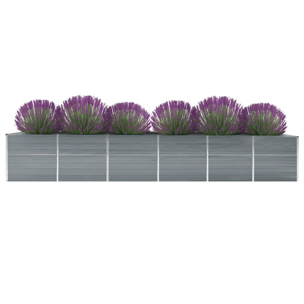 Hochbeet 160 x 80 x 77 cm Verzinkter Stahl Grau
