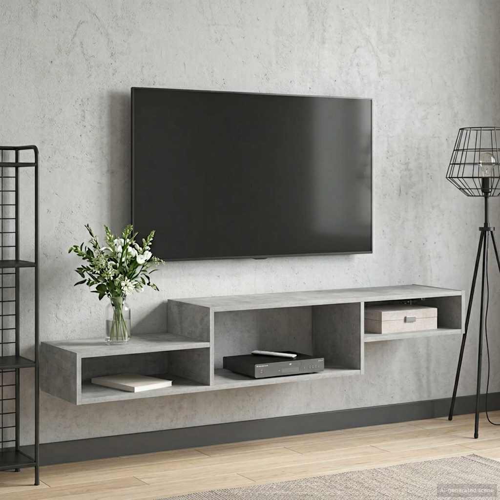 Wandmontierter TV-Schrank Wandhalterung Weiß 150 x 28 x 26 cm