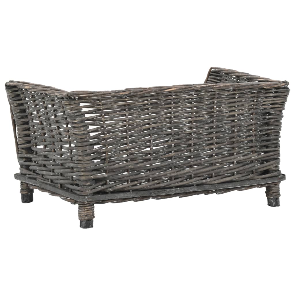 Hundekorb mit Kissen 50x33x30 cm Natur Weide