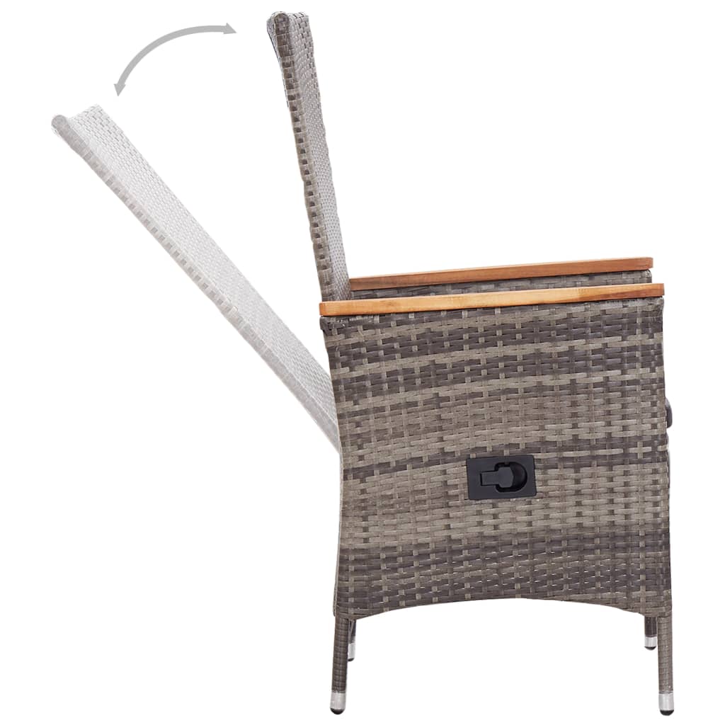 Garten-Liegestühle 2 Stk. mit Auflagen Poly Rattan Schwarz
