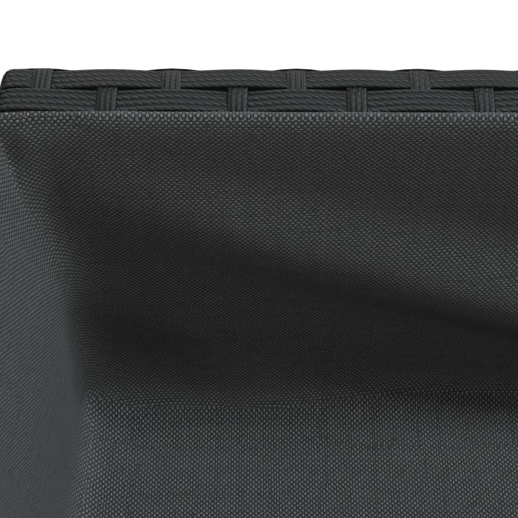 Hochbeete mit Ablage 2 Stk. Schwarz 70x28x70 cm Poly Rattan