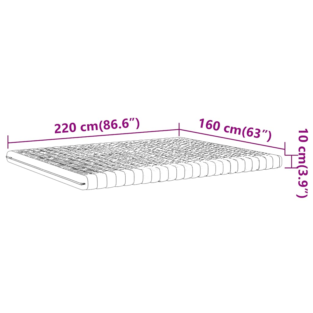 Schaumstoffmatratze Weiß 80x200 cm 7-Zonen Härtegrad 20 ILD