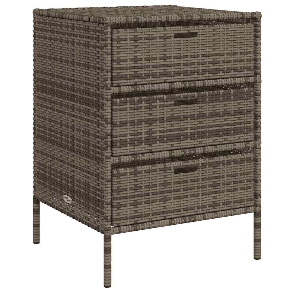 Gartenschrank Schwarz 55x59x80 cm Poly Rattan