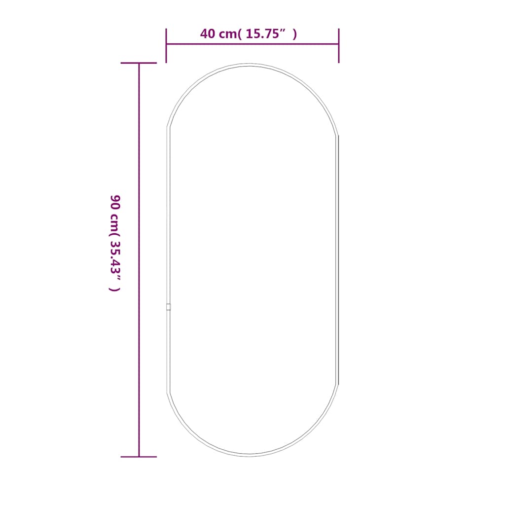 Wandspiegel Silbern 50x20 cm Oval