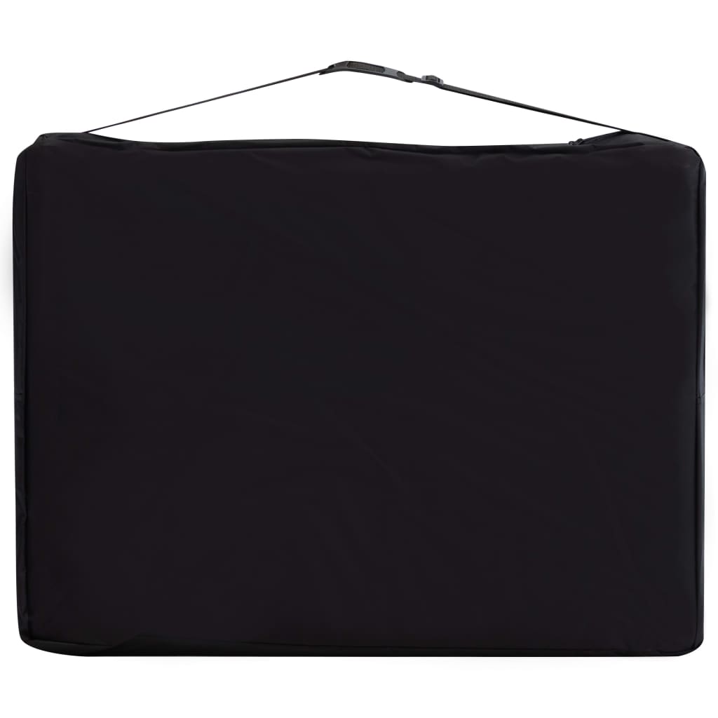 Massageliege Klappbar 4-Zonen Aluminiumgestell Schwarz und Rosa