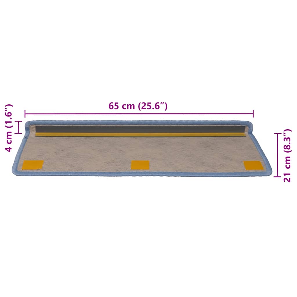 Treppenmatten Selbstklebend Sisal-Look 15 Stk. 65x21x4 Platina