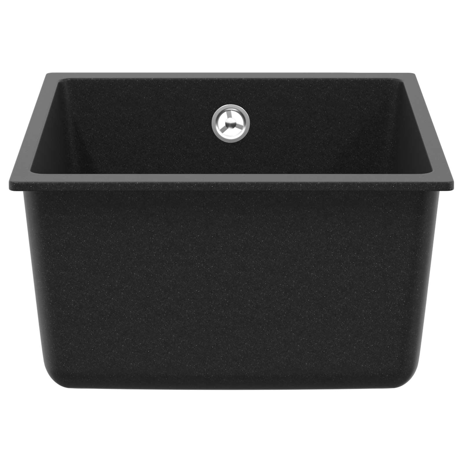 Waschbecken Schwarz 370 x 460 mm 80% Quarz und 20% Harz