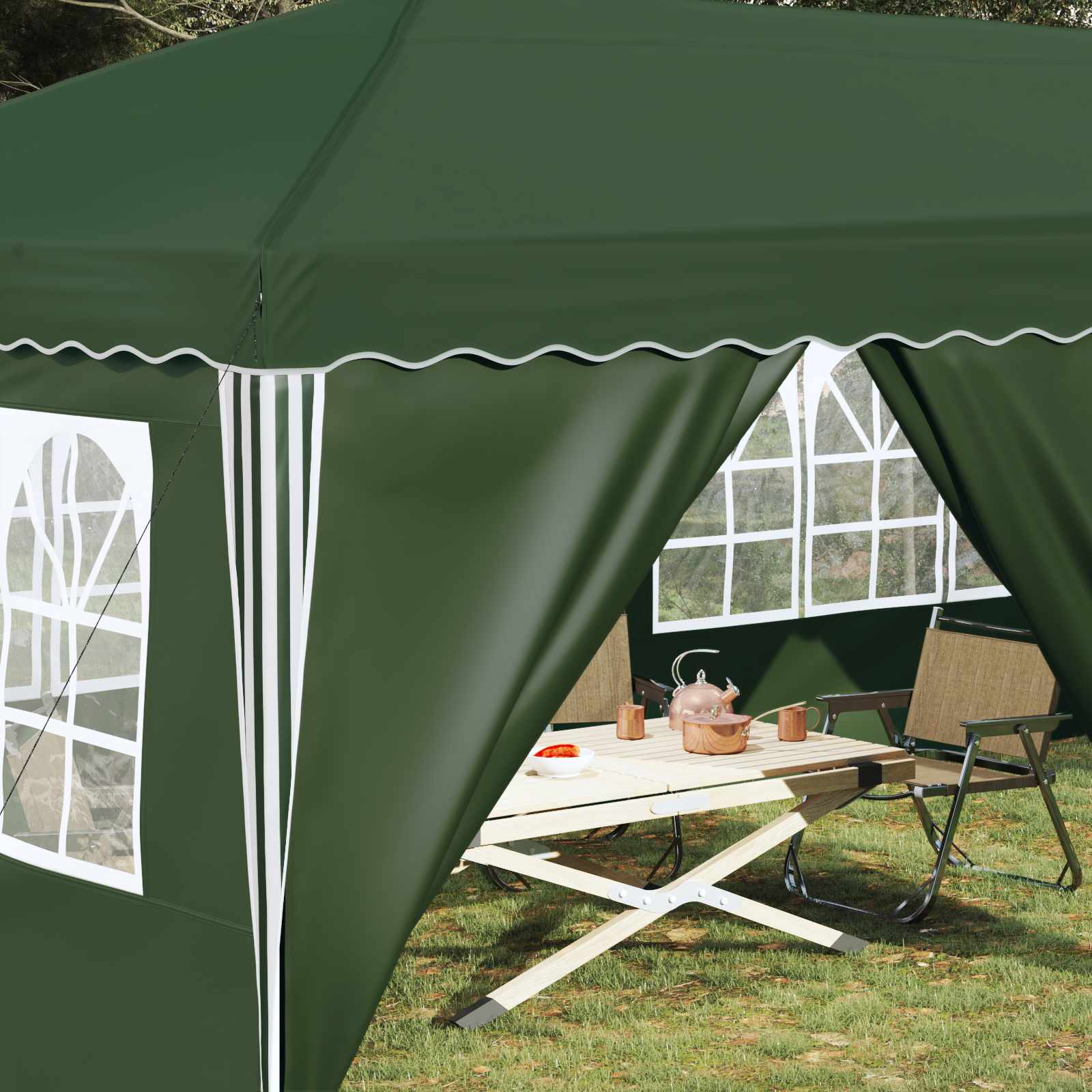 Pop-up Partyzelt 575 x 290 x 245 cm Creme