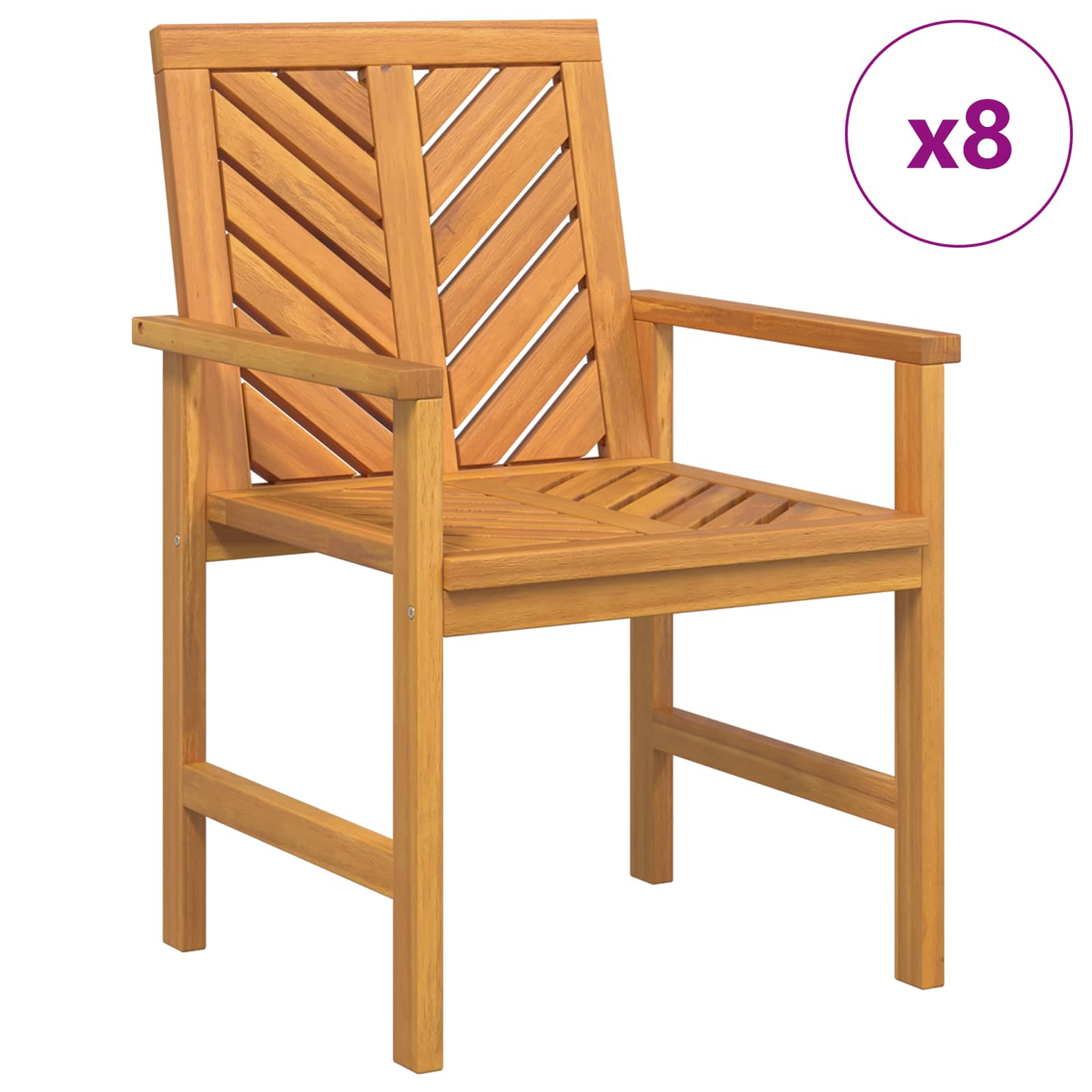 Esszimmerstuhl 6 pcs Natur Massivholz Akazie