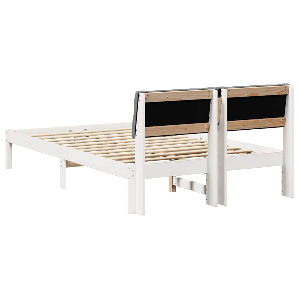 Bettgestell Braun und hellgrau 200 x 200 cm Massivholz Kiefer