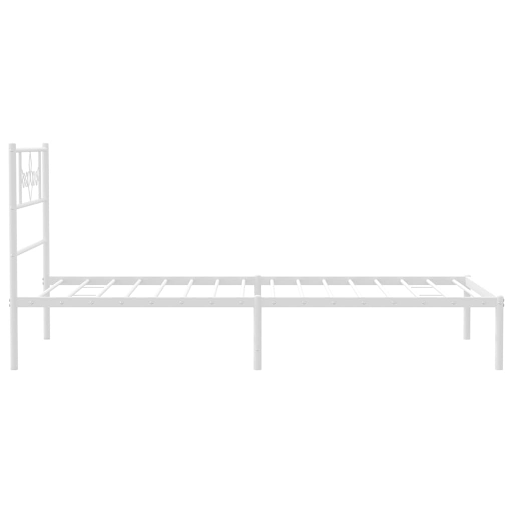 Bettgestell mit Kopfteil Metall Schwarz 100x190 cm