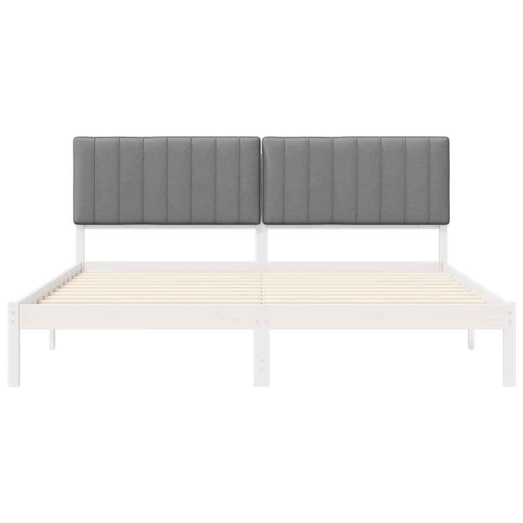 Bettgestell mit gepolstertem Kopfteil Hellgrau 200 x 200 cm