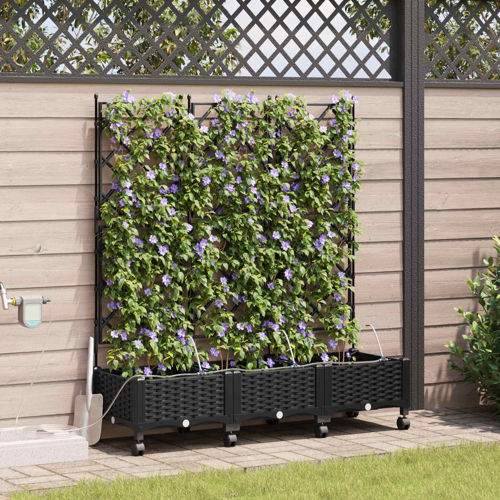 Garten-Pflanzgefäß 4 Stk. Braun 160 x 40 x 22 cm PP