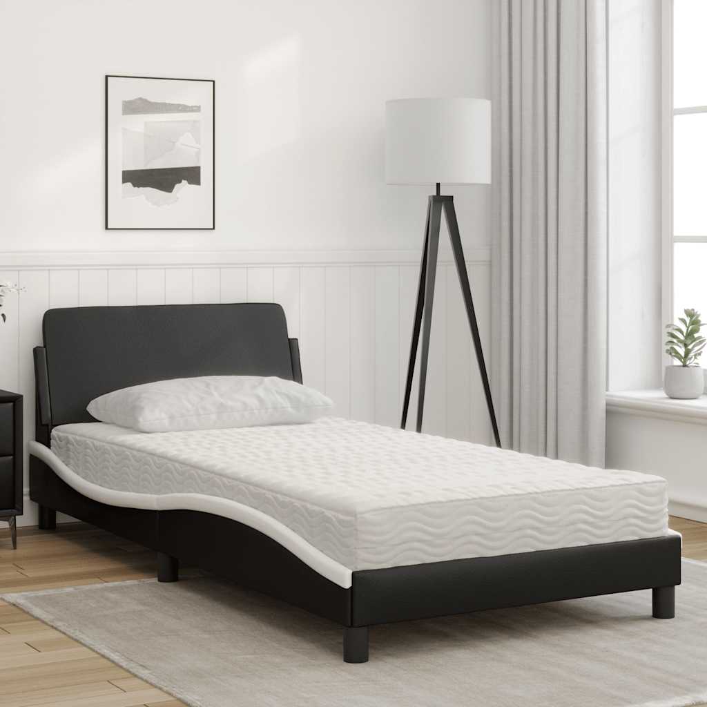 Bett mit Matratze "Dover" Schwarz 80x200 cm Kunstleder