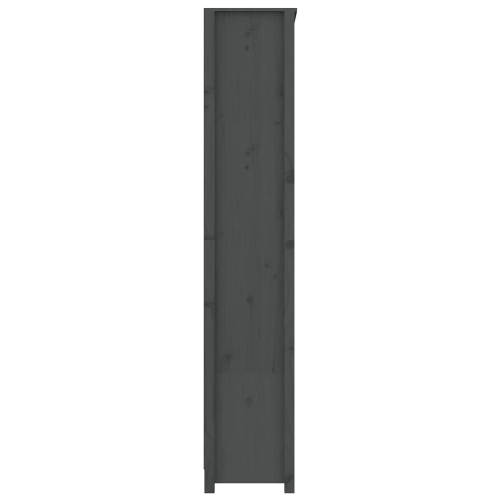 Bücherregal Grau 80x35x68 cm Massivholz Kiefer