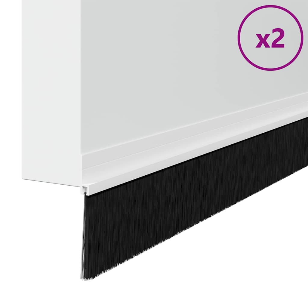 Selbstklebende Türbürstendichtungen 2 pcs Braun 100 cm