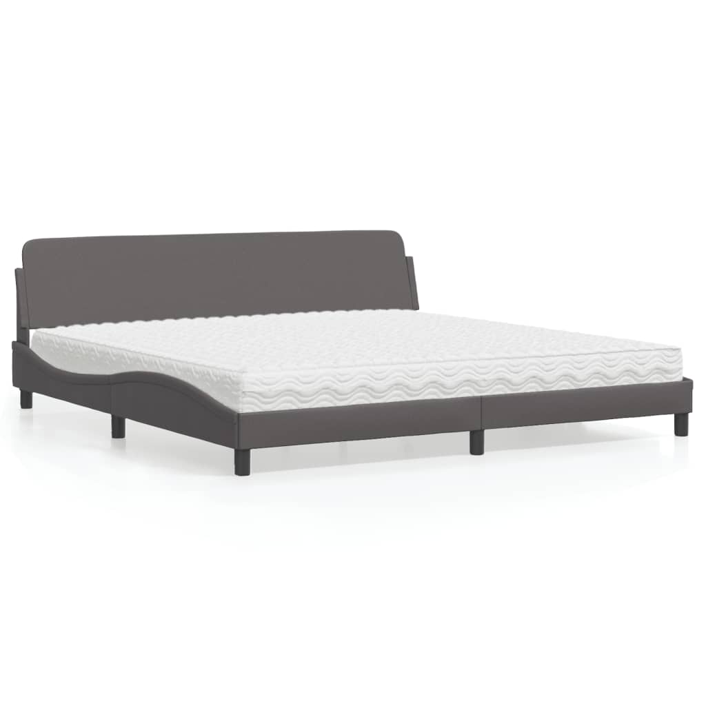 Bett mit Matratze "Dover" Schwarz 80x200 cm Kunstleder