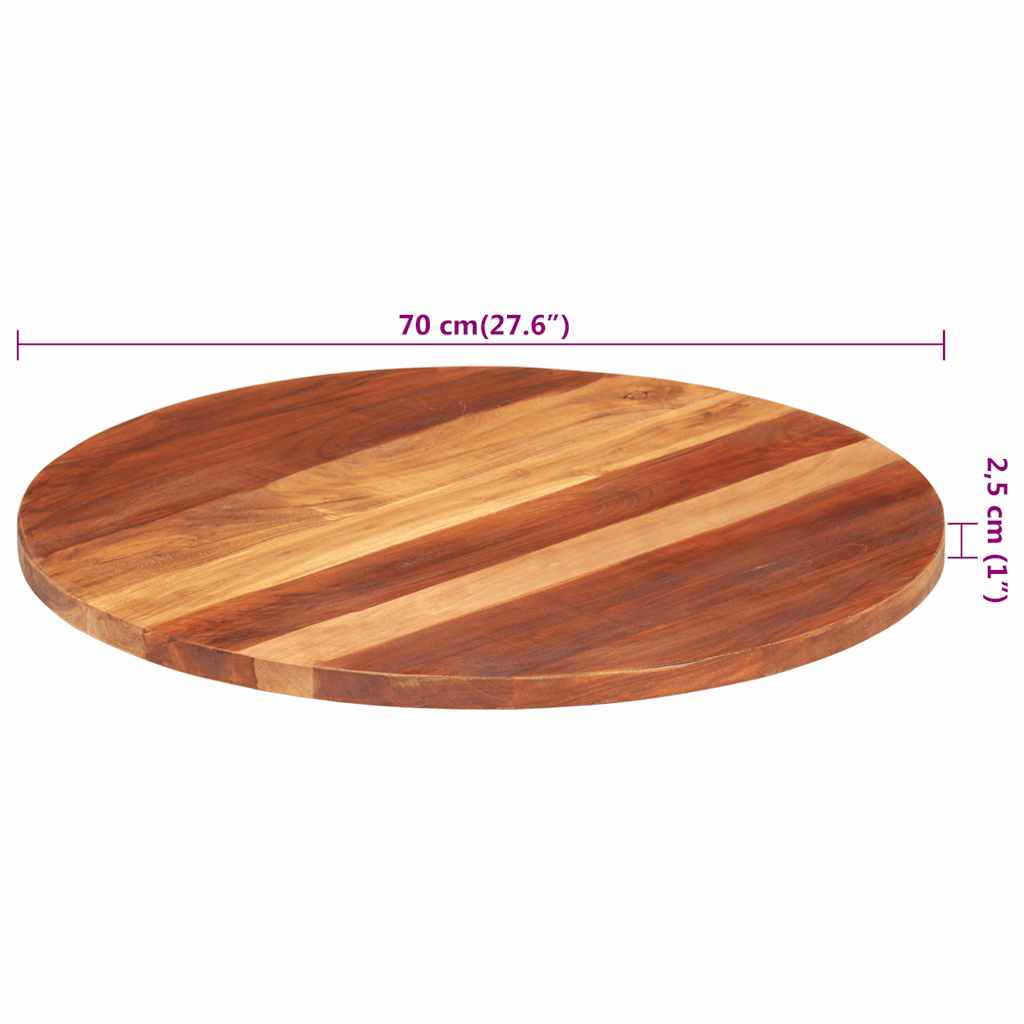 Tischplatte Massivholz Akazie Rund 15-16 mm 40 cm