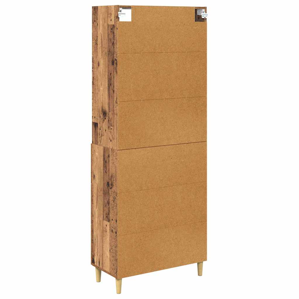 Highboard Altholz 69,5 x 32,5 x 180 cm Holzwerkstoff