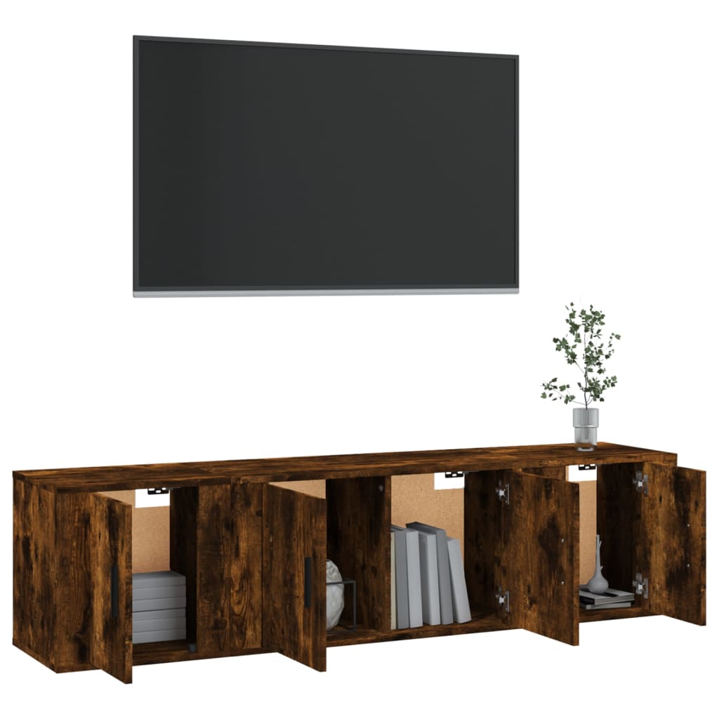 3-tlg. TV-Schrank-Set Weiß Holzwerkstoff