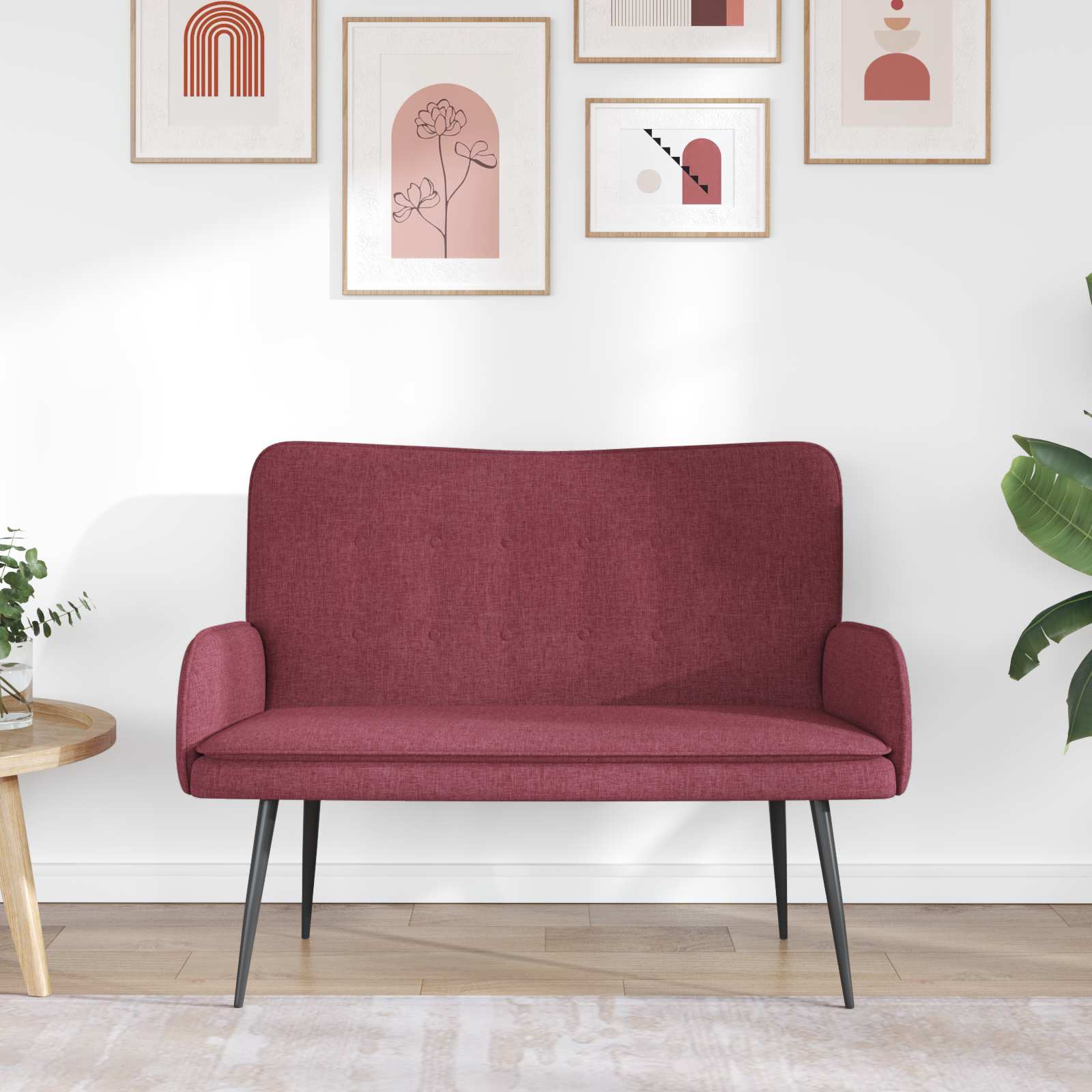2-Sitzer Sofa Hellgrau 115 x 61 x 87 cm Stoff