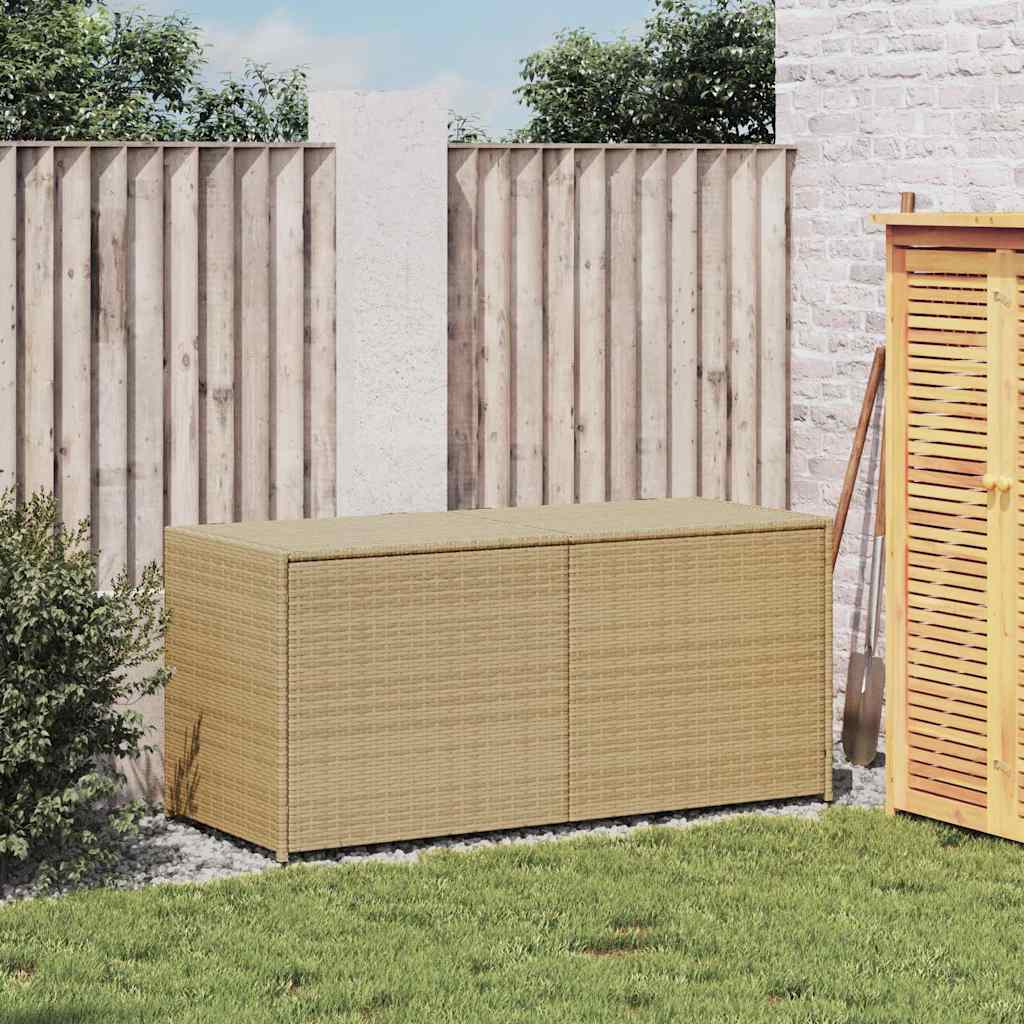 Gartentruhe Schwarz 283L Poly Rattan